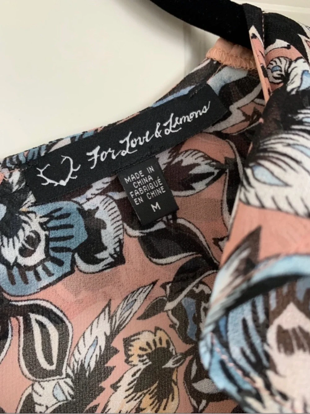 For Love & Lemons Pink Floral Print Blouse - Picture 3 of 4